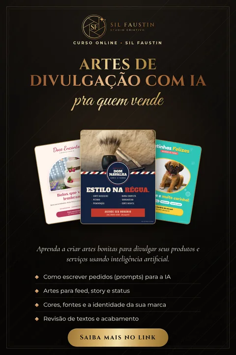 Arte do curso Artes de divulgação com IA pra quem vende