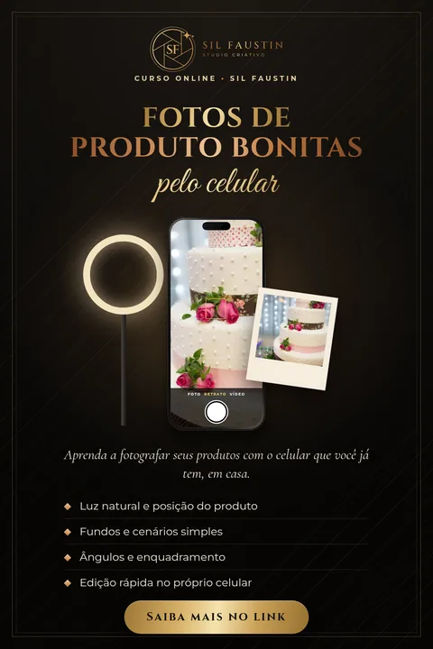 Arte do curso Fotos de produto bonitas pelo celular